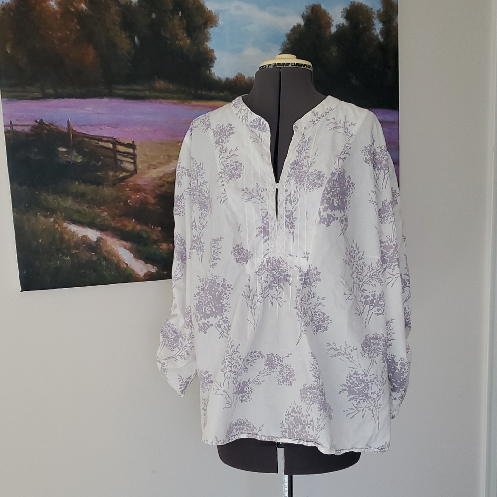 Calvin Klein Jeans Purple Floral Blouse